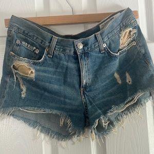 Rag & Bone low rise light blue denim shorts